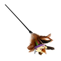 Игрушка для котов Дразнилка с перьями на стеке GiGwi Teaser, перо, пластик, текстиль, 55 см