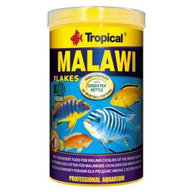 Сухий корм для акваріумних риб Tropical в пластівцях «Malawi» 1 л (для травоїдних цихлід), для аквариумних