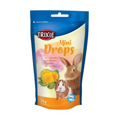 Лакомство для кроликов и морских свинок Trixie «Mini Drops» 75 г (одуванчик)