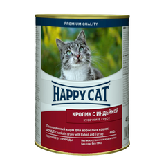 Вологий корм Happy Cat Hase & Truthahn Soβe для котів у вигляді шматочків соусу з кроликом та індичкою, 400 г,1002419