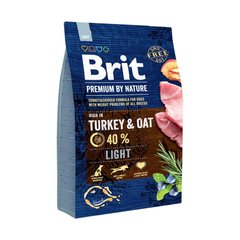Сухой корм для собак с избыточным весом Brit Premium (Брит Премиум) Dog Light 3 кг с индейкой