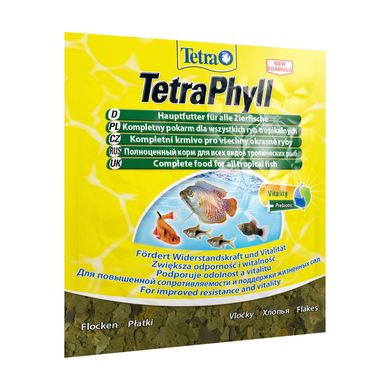 Tetra PHYLL 12 г пластівці рослинні, для аквариумних
