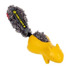 Игрушка для собак Белка с отключаемой пищалкой, желтый GiGwi Push to mute, резина, искусственній мех, 30 см