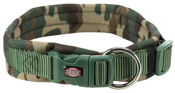 Ошейник Trixie "Premium" для собак с неопреновой подкладкой, M–L: 42–48см/20мм, камуфляж/лесной